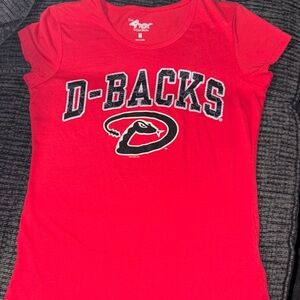 Womens Red D-Backs Graphic T-Shirt